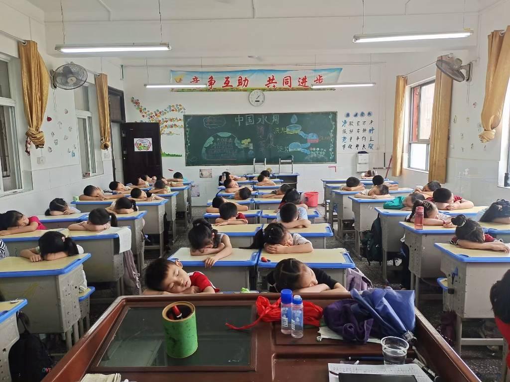 图为同学们在午餐后进行午休。